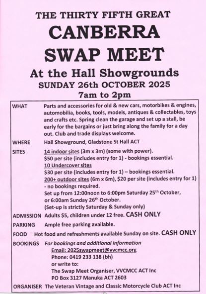 Canberra Swap Meet 2026
